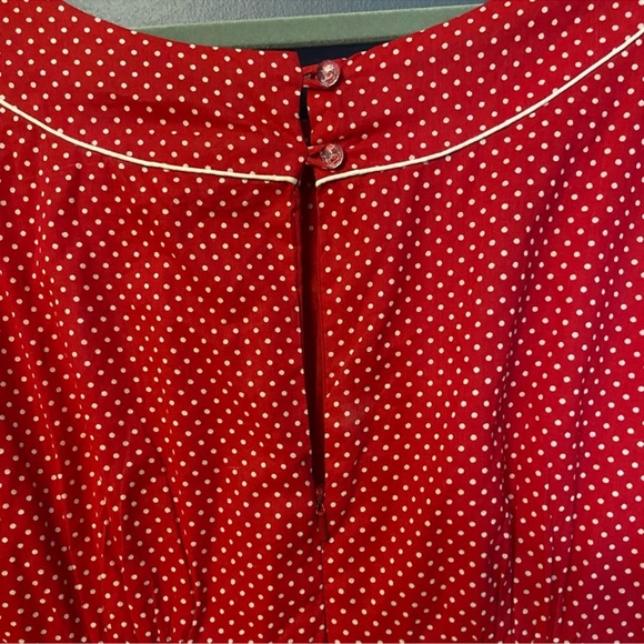 ModCloth, Emily + Fin—Red White Polka dot Dress Y2K— M - Picture 7 of 7